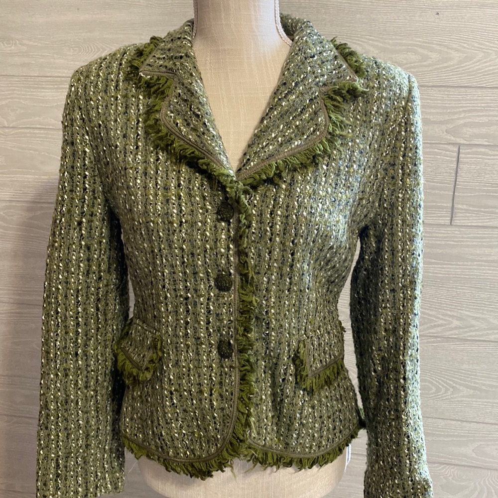 Vertigo Paris Green Tweed Blazer